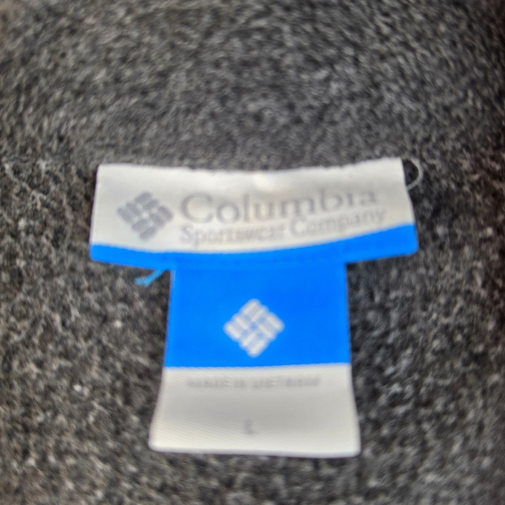 Columbia Steens Mountain Vest Mens Large Charcoal Gray Fleece Full Zip Mock Neck - Picture 3 of 11